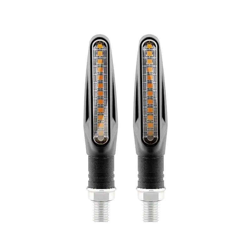 Clignotants LED pour moto universels avec feu de jour (DRL), clignotants à défilement ambre, indicateurs directionnels, feu arrière clignotant.