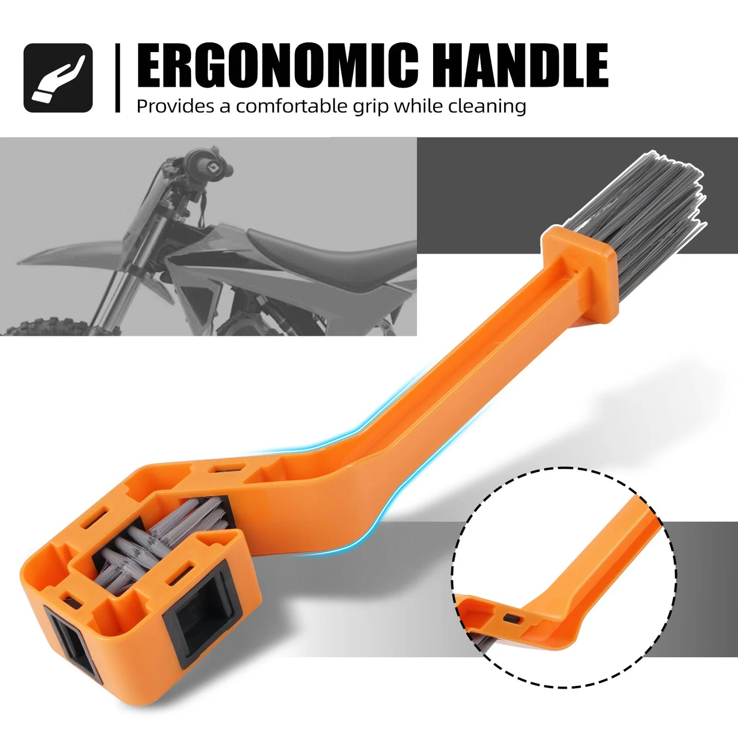 Brosse portable de nettoyage de chaîne de moto – outil de lavage et de nettoyage des engrenages