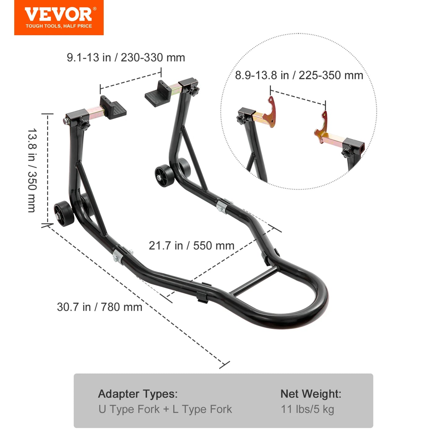 Support combiné avant/arrière pour moto