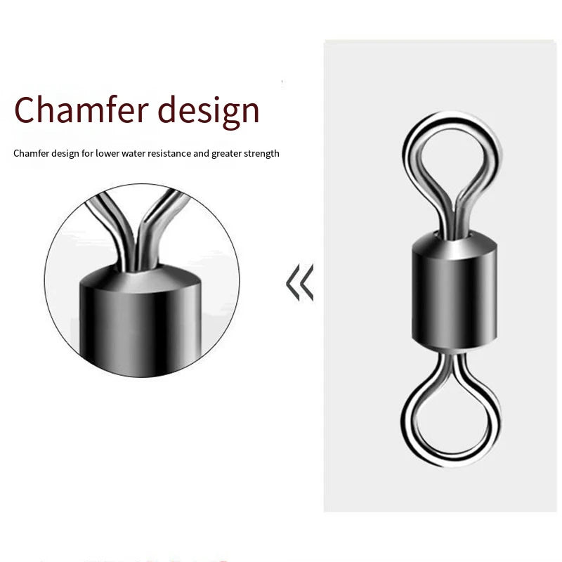 Lot de 100 Émerillons Pêche Inox – Connecteurs Ultra Résistants pour Ligne & Leurres