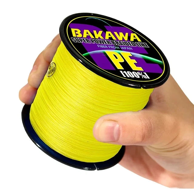 Fil Tressé BAKAWA X4 100M–1000M – Ligne Multifilament Haute Résistance Anti‑Abrasion PE Japonais