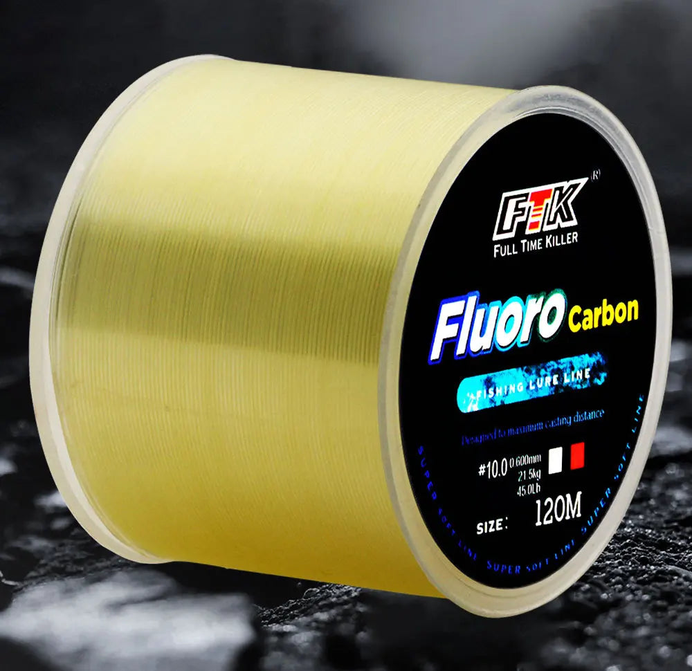 Fil de Pêche Fluorocarbone 120M FTK – Ligne Coulante Long Casting Haute Résistance