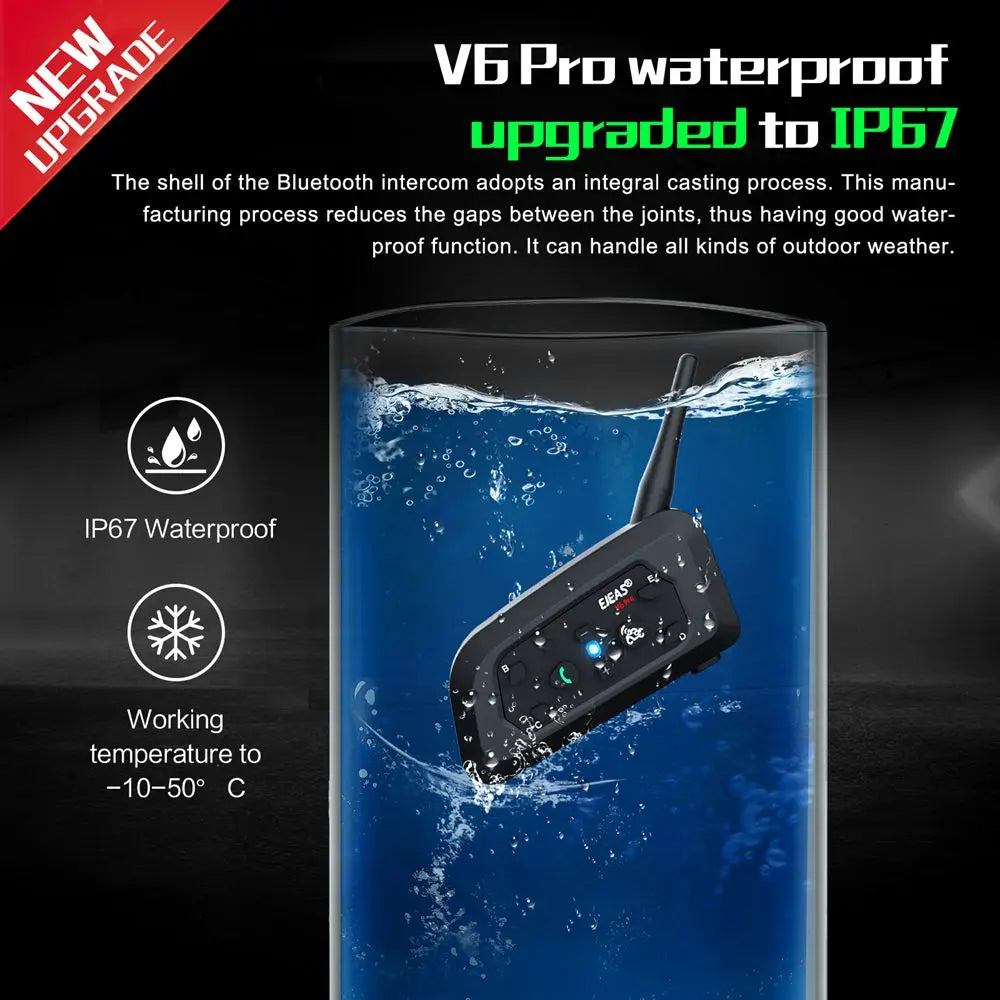 Intercom Bluetooth pour casque moto EJEAS V6 PRO+