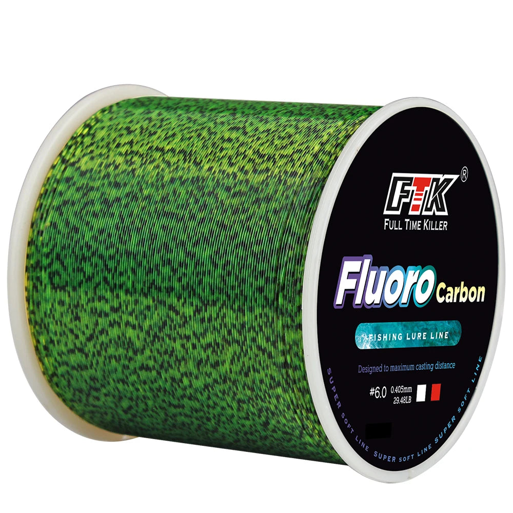 Fil de pêche fluorocarbone FTK 300M/500M – Haute résistance & faible visibilité