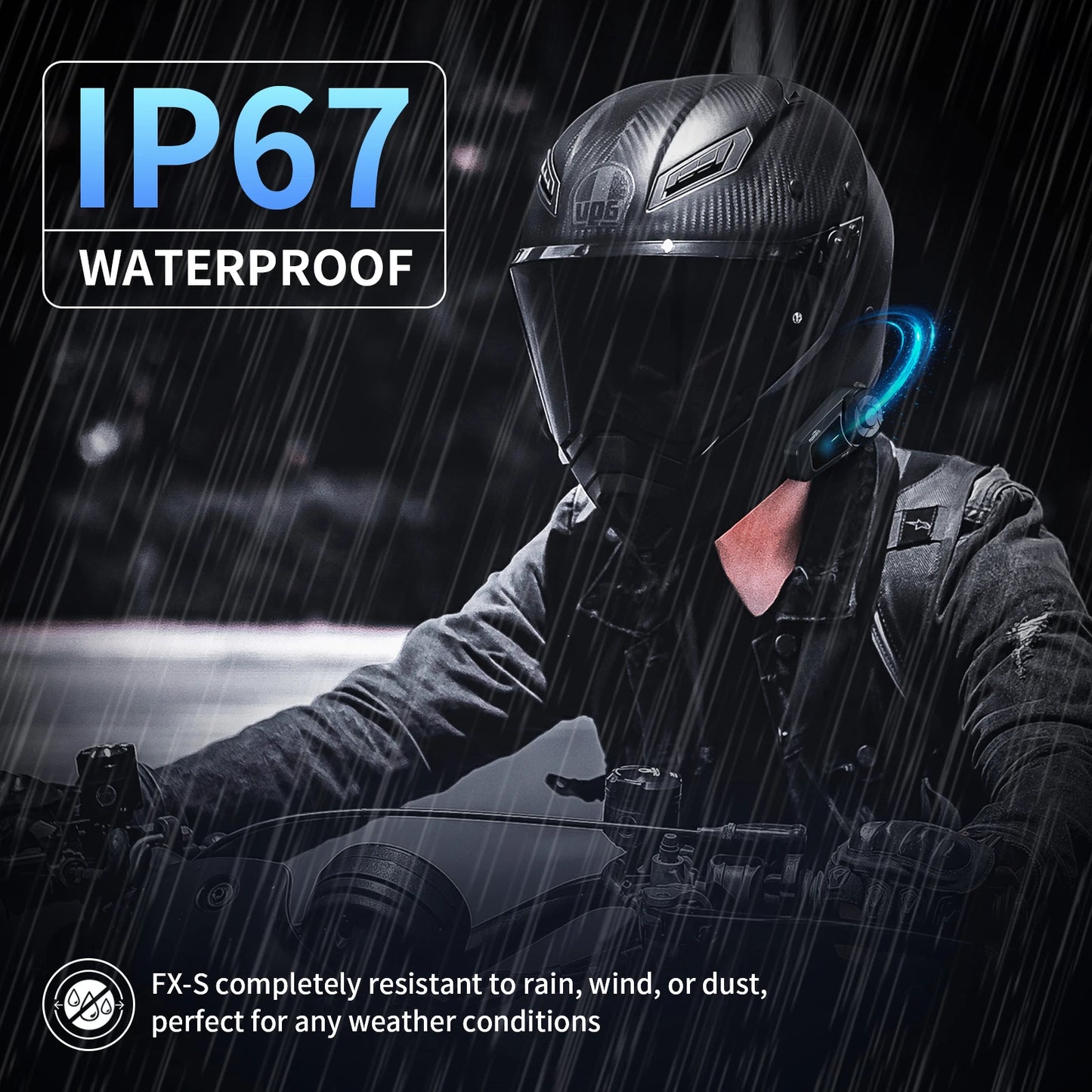 🏍️ Fodsports FX-S – Intercom Bluetooth pour casque moto