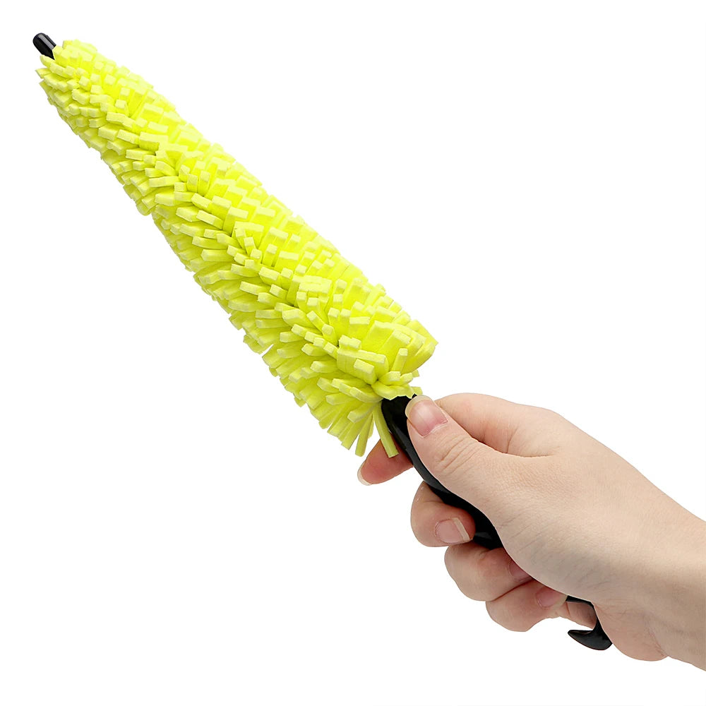Brosse de nettoyage pour jantes et roues de moto 29 cm – Éponge avec poignée ergonomique