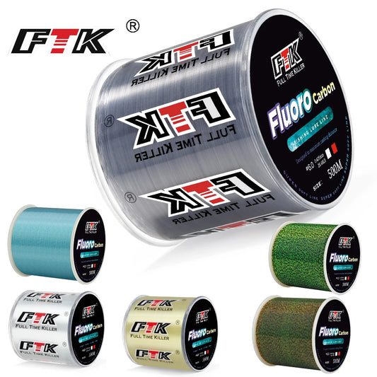 Fil de pêche fluorocarbone FTK 300M/500M – Haute résistance & faible visibilité