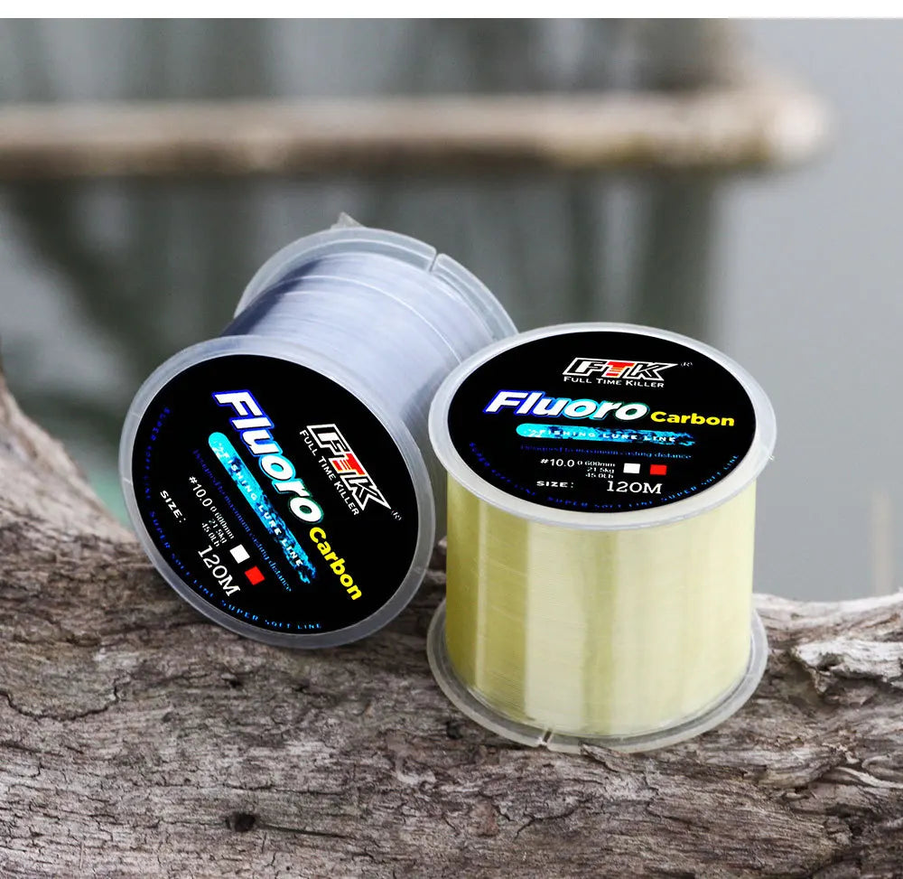 Fil de Pêche Fluorocarbone 120M FTK – Ligne Coulante Long Casting Haute Résistance
