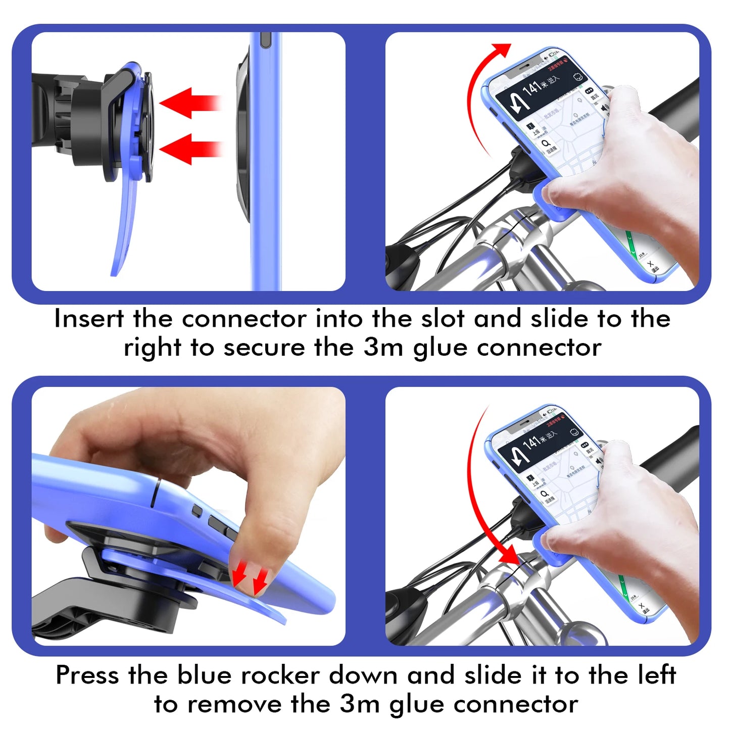 Support Téléphone Moto Anti‑Vibration – Fixation Universelle 4.7"-7.2" Ultra Stable