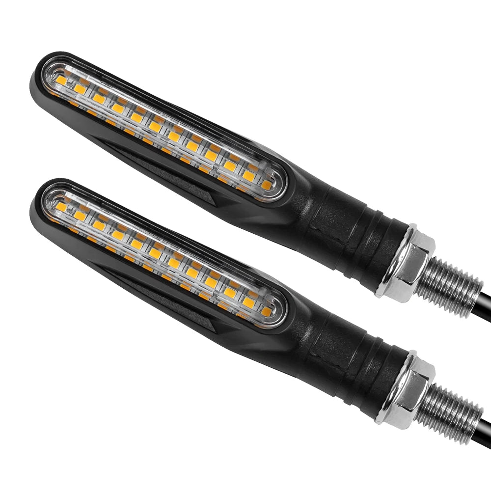 Clignotants LED pour moto avec indicateurs de direction, feu arrière clignotant, feu stop et feu de signalisation. Lampe DRL pour moto.