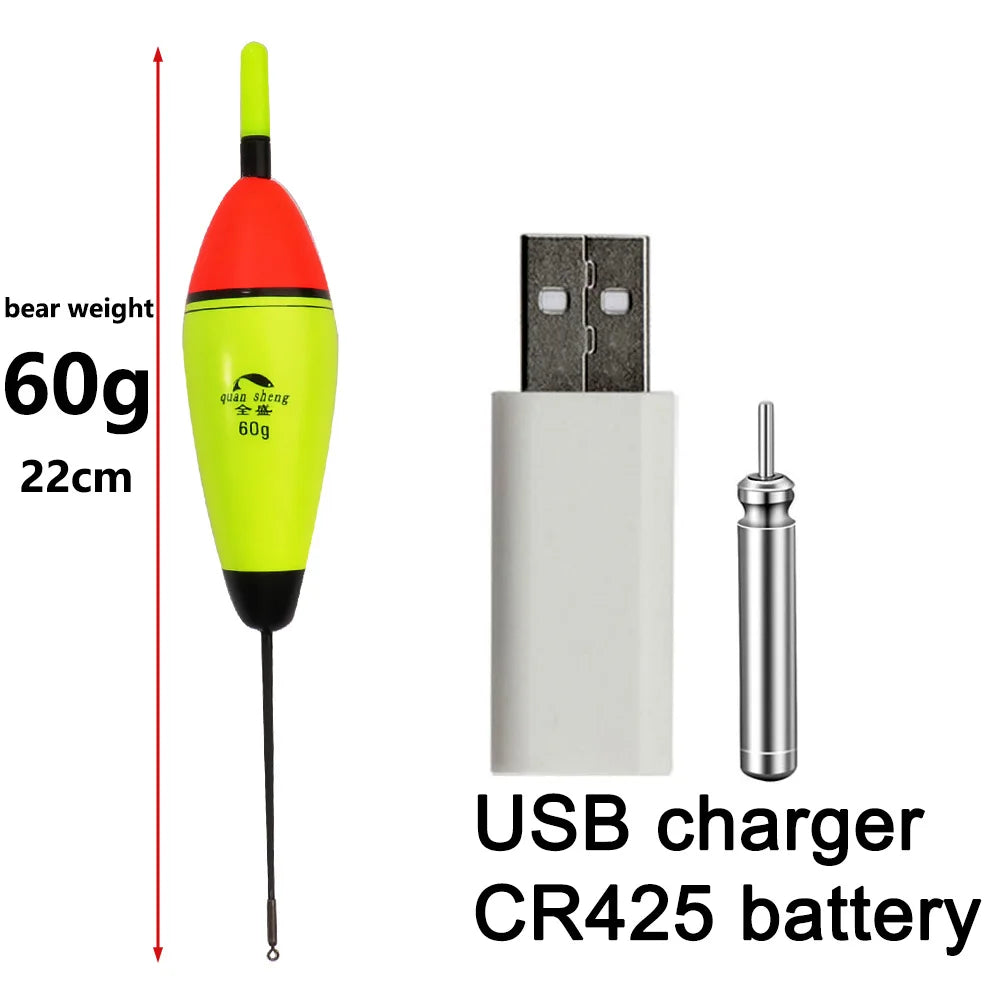 Flotteur LED Rechargeable GOBAIT – Bouée Électronique Pêche Nuit USB CR425 Haute Visibilité