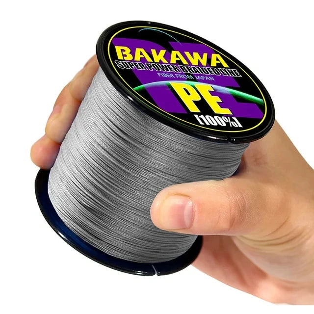 Fil Tressé BAKAWA X4 100M–1000M – Ligne Multifilament Haute Résistance Anti‑Abrasion PE Japonais