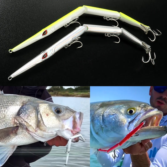 Leurre Articulé GOBAIT 25,5 cm – Swimbait Coulant Multi-Segments avec Hameçons Triples – 35 g