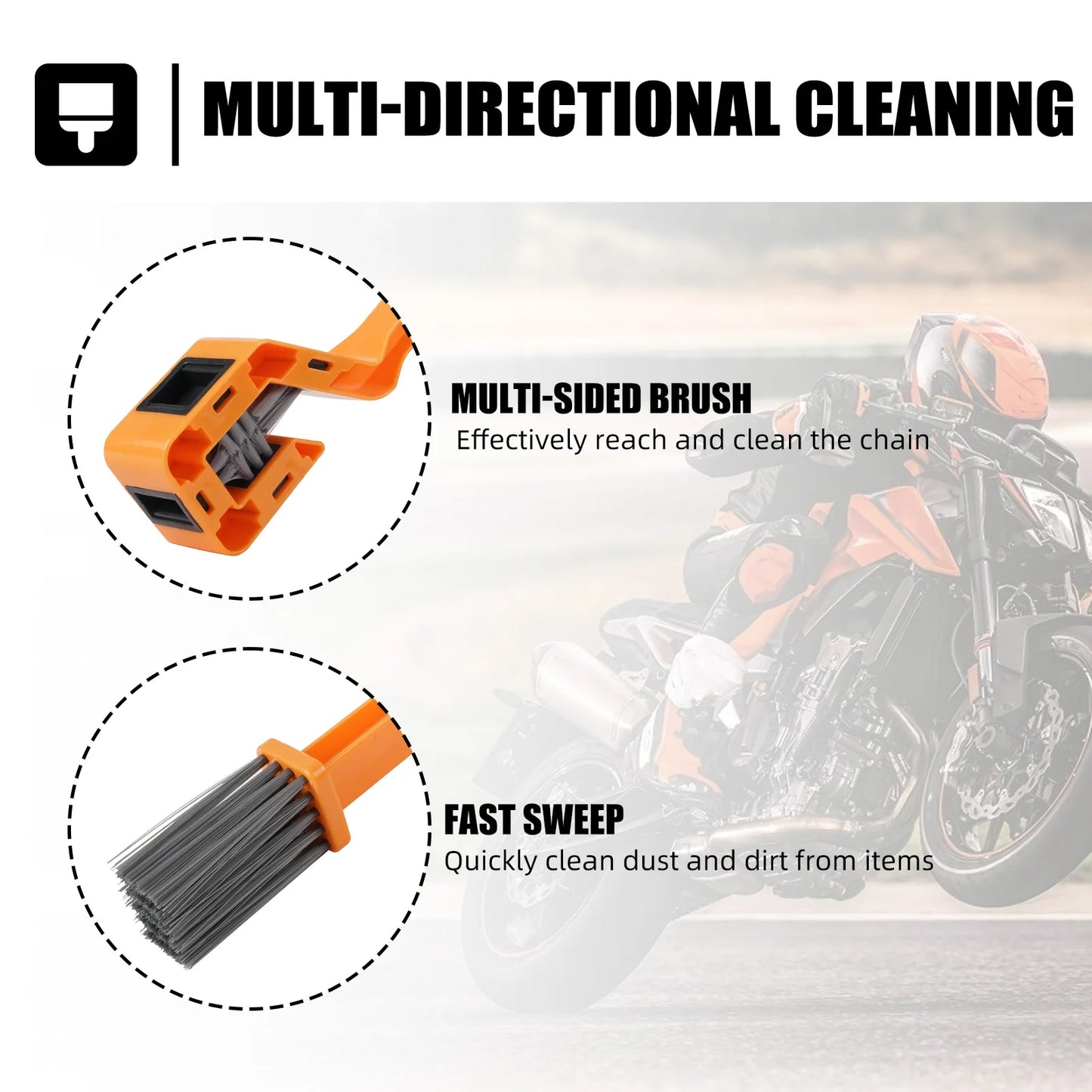 Brosse portable de nettoyage de chaîne de moto – outil de lavage et de nettoyage des engrenages