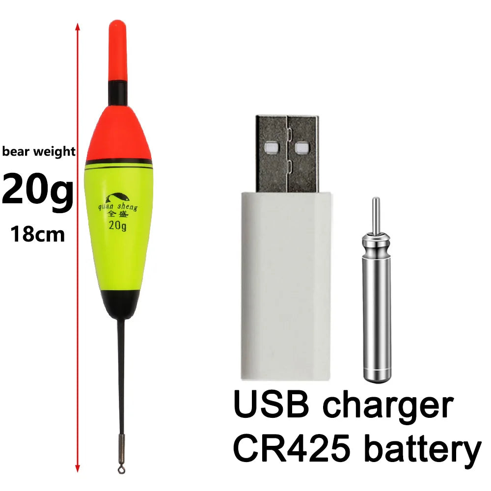 Flotteur LED Rechargeable GOBAIT – Bouée Électronique Pêche Nuit USB CR425 Haute Visibilité